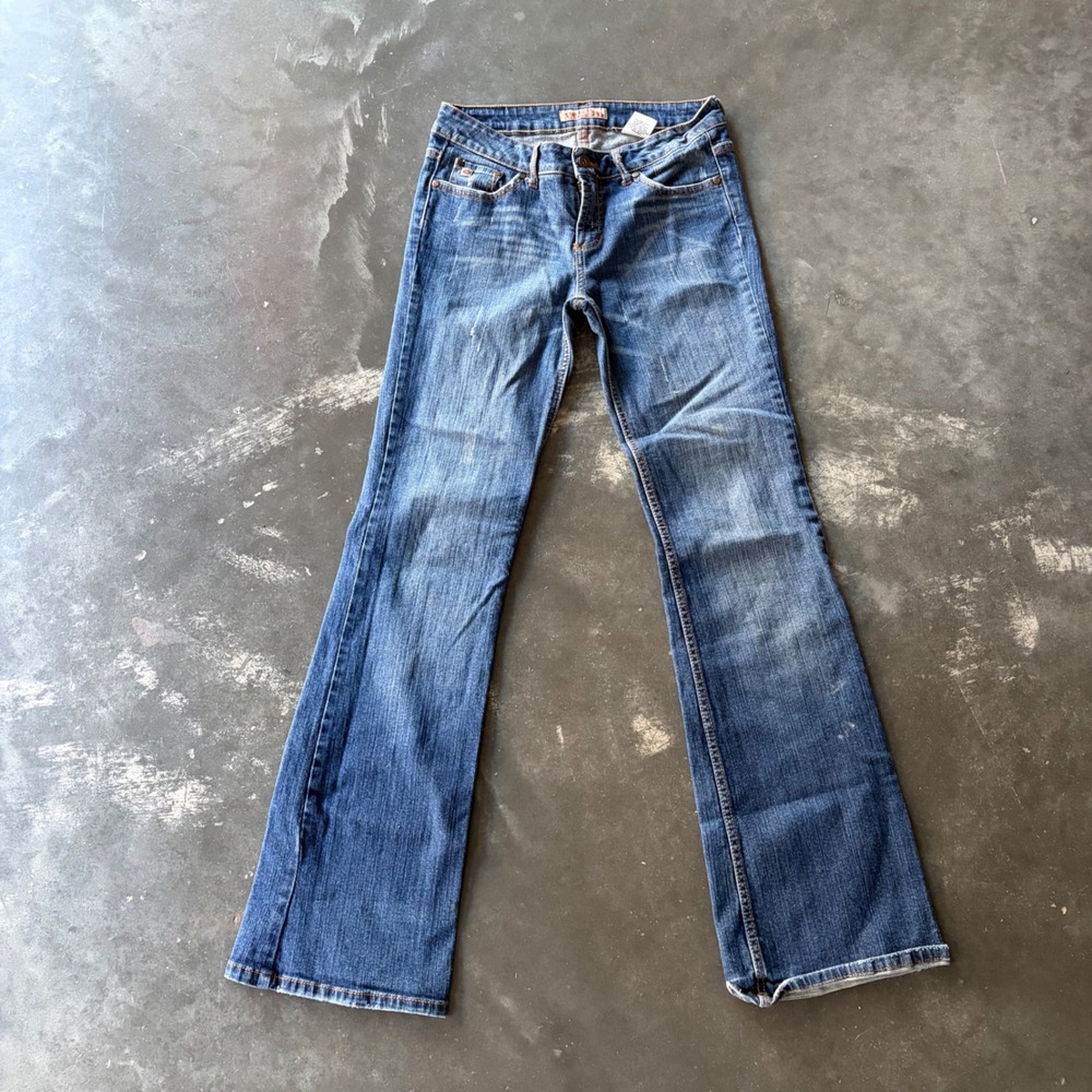 Paris Blues Womens Low Rise Flare Leg Jeans Blue Denim Size 7 KGV25736